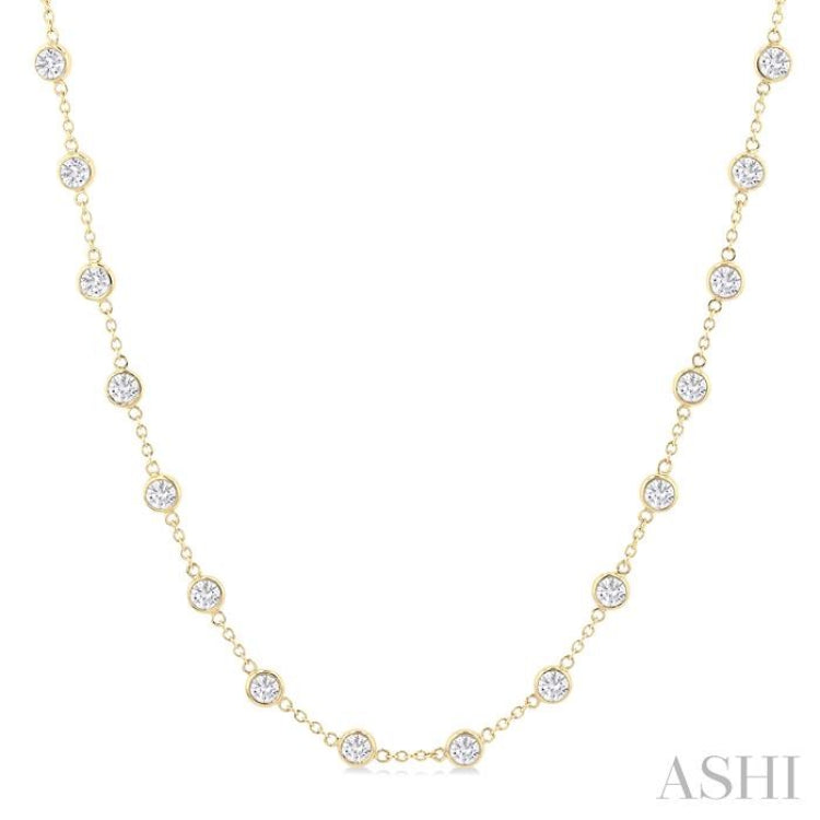 Bezel Set Diamond Station Necklace