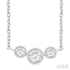 3 Stone Bezel Set Diamond Necklace