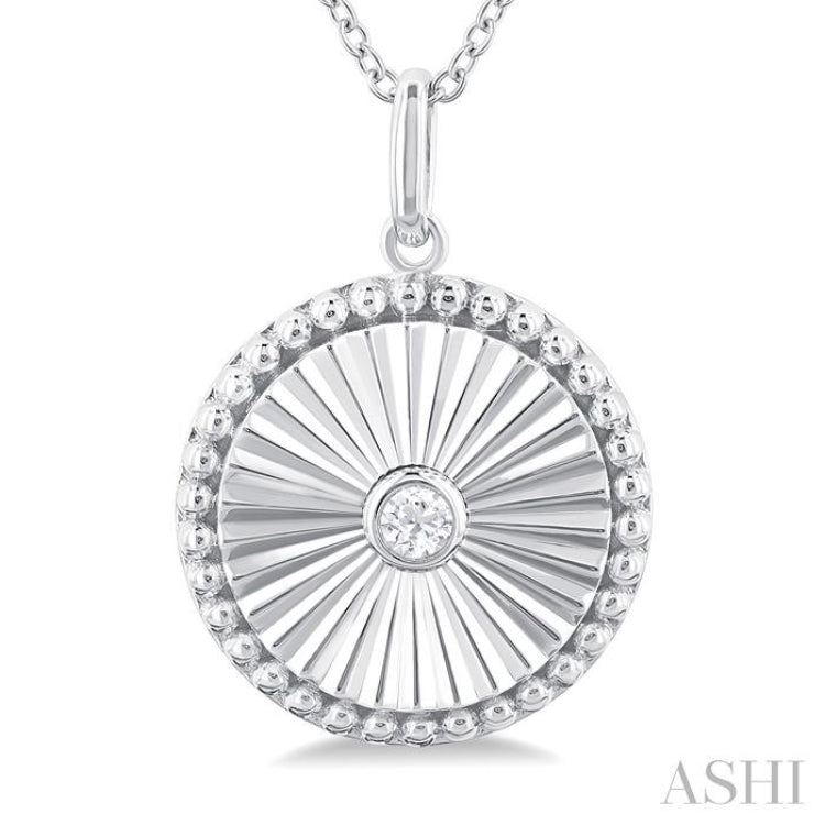 Circle Fluted Medallion Diamond Pendant