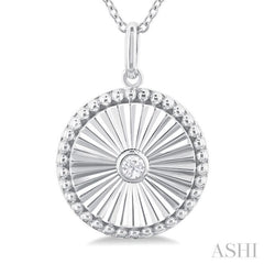 Circle Fluted Medallion Diamond Pendant