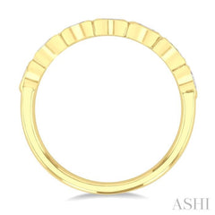 3/4 Ctw East-West Set Oval Cut Bezel Diamond Stackable Fashion Band in 14K Yellow Gold