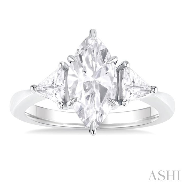 Marquise Shape Semi-Mount Diamond Engagement Ring