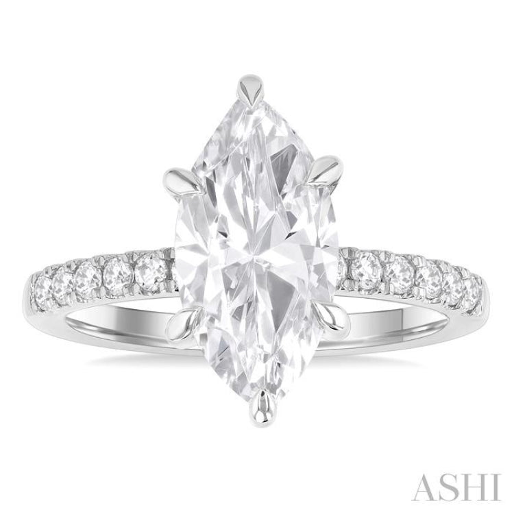 Marquise Shape Semi-Mount Diamond Engagement Ring