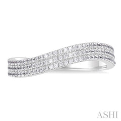 Three Row Wave Diamond Fashion Band