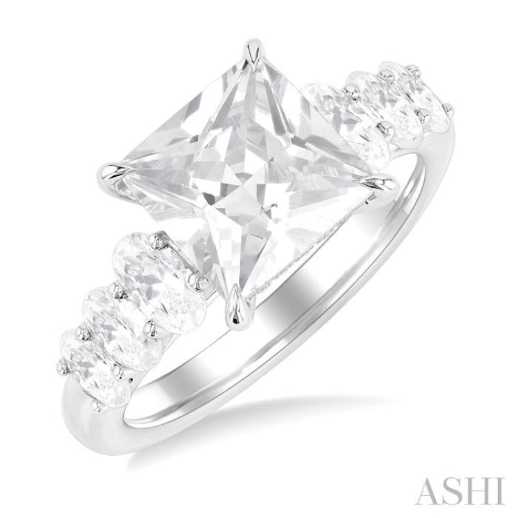 Princess Shape Semi-Mount Diamond Engagement Ring