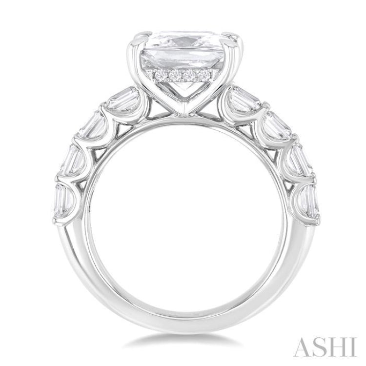 Princess Shape Semi-Mount Diamond Engagement Ring