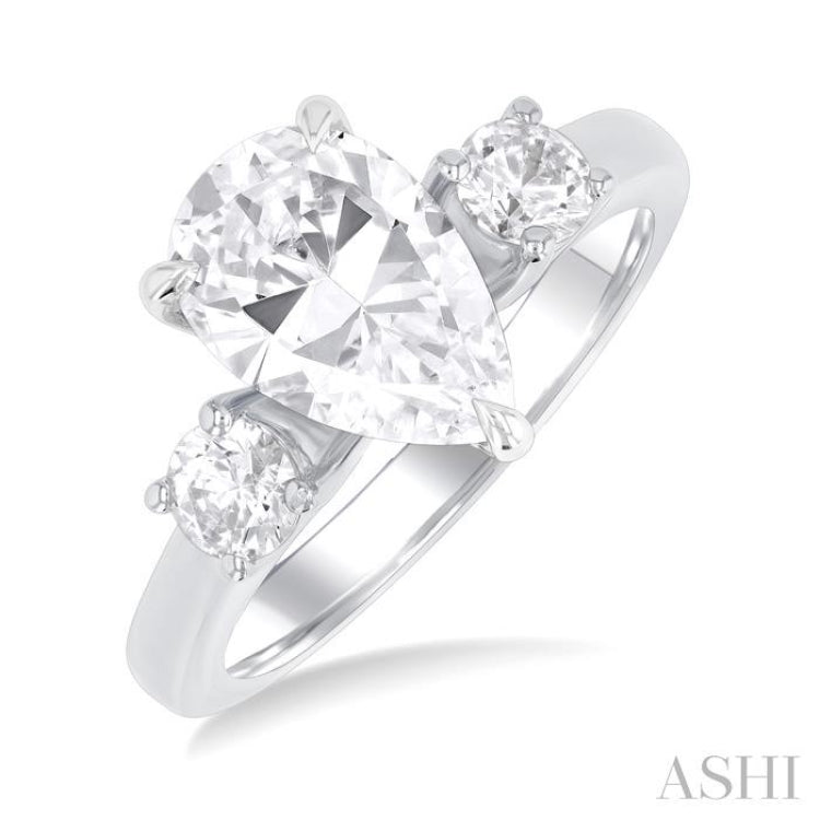 Pear Shape Semi-Mount Diamond Engagement Ring