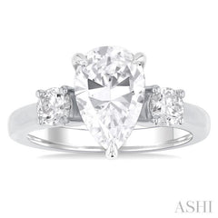 Pear Shape Semi-Mount Diamond Engagement Ring