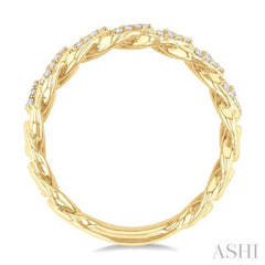 1/2 Ctw Cuban Link Round Cut Diamond Fashion Band in 14K Yellow Gold