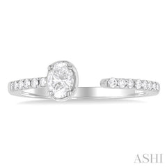3/8 Ctw Oval and Round Cut Diamond Fashion Open Ring in 14K White Gold