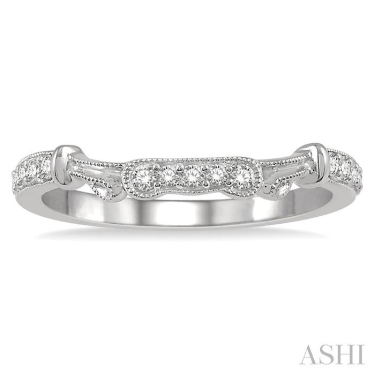 1/6 Ctw Round Cut Diamond Wedding Band in 14K White Gold