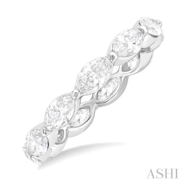 2 Ctw East-West Set Marquise Cut Diamond Eternity Wedding Band in 14K White Gold