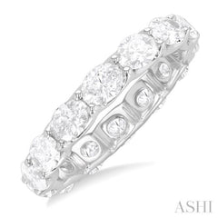 2 1/10 Ctw East-West Set Oval Cut Diamond Eternity Wedding Band in 14K White Gold