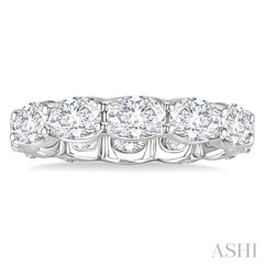 3 3/4 Ctw East-West Set Oval Cut Diamond Eternity Wedding Band in 14K White Gold