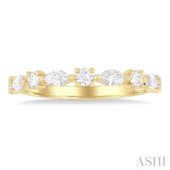 5/8 Ctw Scatter East-West Set Marquise and Round Cut Diamond Fashion Band in 14K Yellow Gold