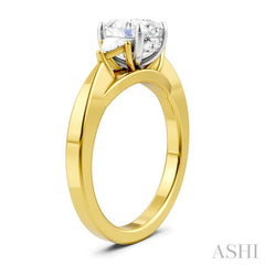 1/4 Ctw Oval Shape Trillion Cut & Round Cut Diamond Semi-Mount Engagement Ring in 14K Yellow and White Gold