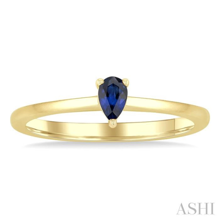 5x3 MM Pear Shape Sapphire Precious Solitaire Ring in 14K Yellow Gold