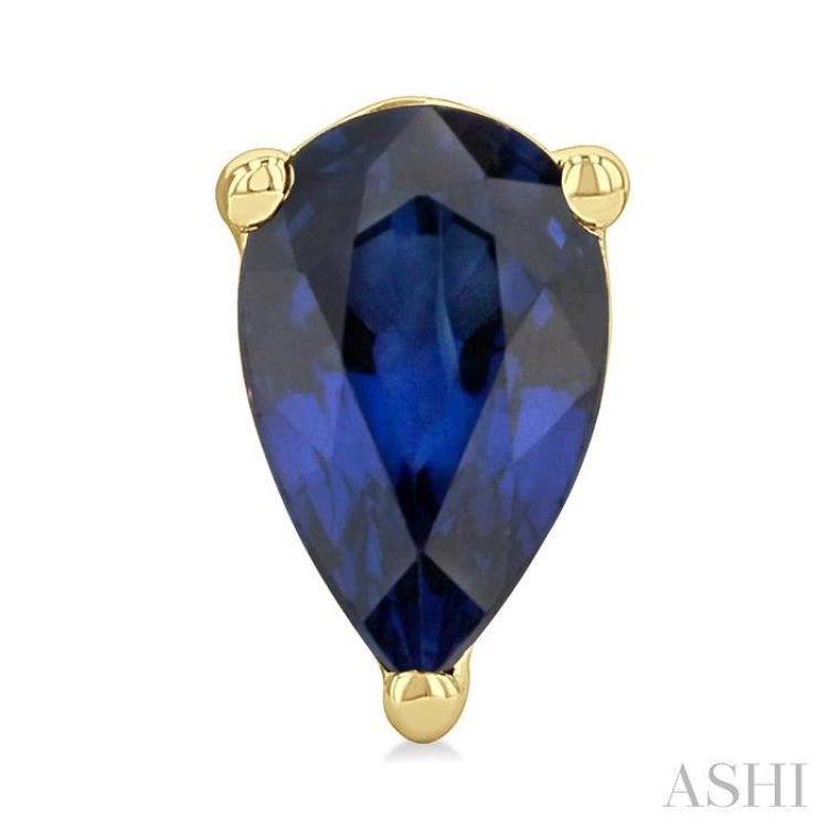 4X3 MM Pear Shape Sapphire Precious Stud Earrings in 14K Yellow Gold