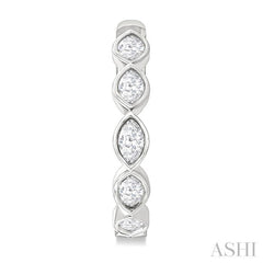 1 Ctw Bezel Set Marquise Cut Diamond Fashion Hoop Earrings in 14K White Gold