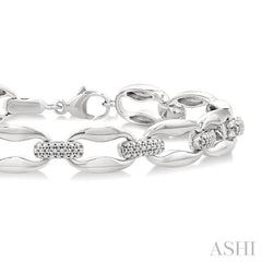 1/10 Ctw Oval Shape D-Link Single Cut Diamond Bracelet in Sterling Silver