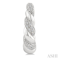 1/10 Ctw Single Cut Diamond Rope Earrings in Sterling Silver