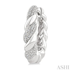 1/10 Ctw Single Cut Diamond Rope Earrings in Sterling Silver